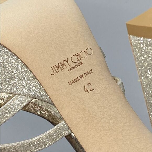 Jimmy Choo Isra 120MM Glitter Platform Sandals size 42 - Picture 13 of 13